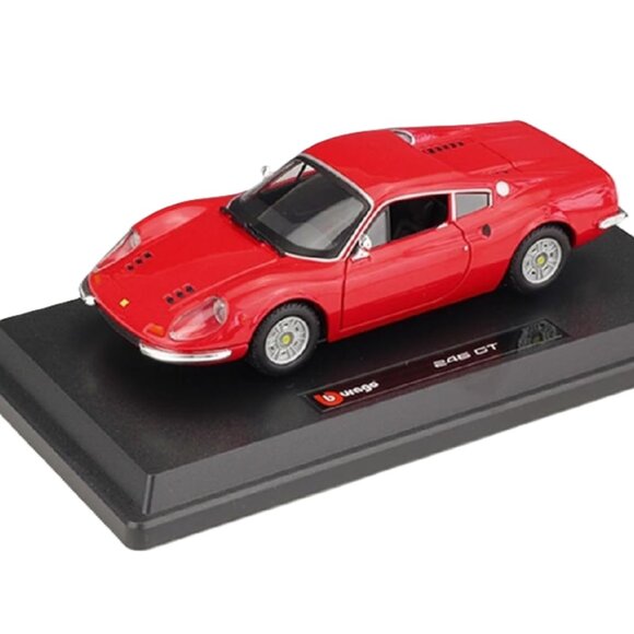 Burago Red Ferrari Dino 246  GT 1/24 Alloy Car Diecast Model With Box Brand New - Picture 1 of 16